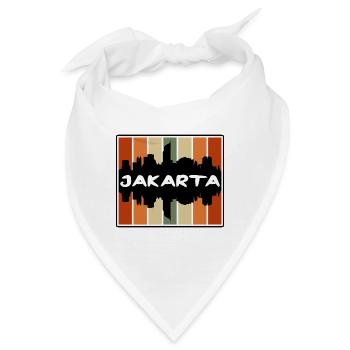 Jakarta Indonesien Skyline Silhouette Travel Souven - Bandana - Weiß - Vorne