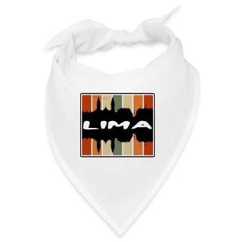 Lima Peru Skyline Silhouette Reise Souvenir - Bandana - Weiß - Vorne