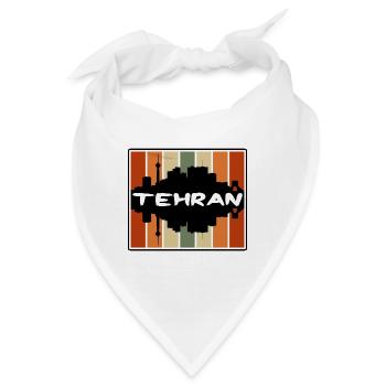 Teheran Iran Skyline Silhouette Reise Souvenir - Bandana - Weiß - Vorne