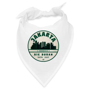 Jakarta Skyline Vintage Abzeichen - Bandana - Weiß - Vorne