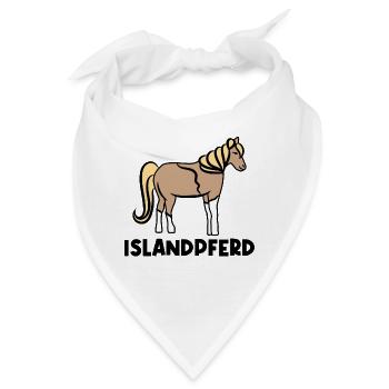 Islandpferde Pferdenarr Statement Pferdeliebe - Bandana - Weiß - Vorne