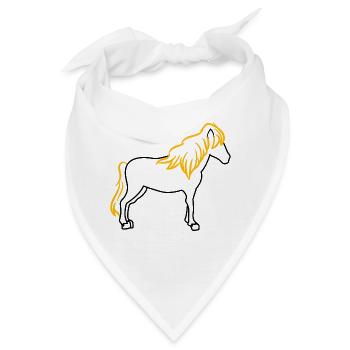Isländer Islandpferde Pferde Pferdenarr Reiten - Bandana - Weiß - Vorne