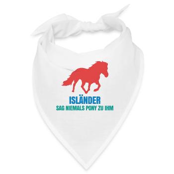 Pferde Pony Statement Islandpferde Pferdefan - Bandana - Weiß - Vorne