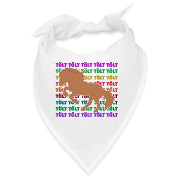 Tölt Pferde Spruch Islandpferde Pferdeliebe Ross - Bandana - Weiß - Vorne
