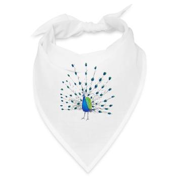 Pfauenfeder Kunst - Bandana - Weiß - Vorne