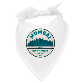 Mumbai Stadt der Träume Skyline - Bandana - Weiß - Vorne