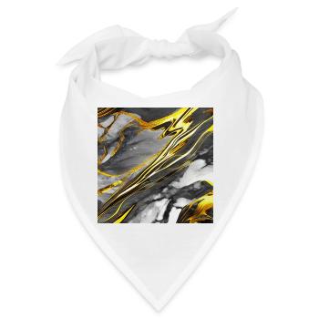 Marmor Schwarz Gold Textur - Bandana - Weiß - Vorne