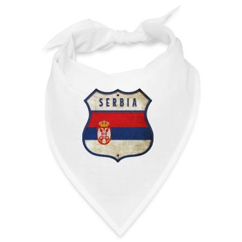 Serbien Wappen Flaggen Design - Bandana - Weiß - Vorne
