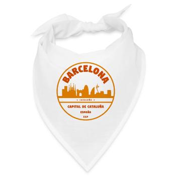 Barcelona Skyline Emblem - Bandana - Weiß - Vorne