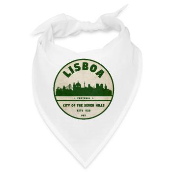 Lisboa Silhouette Stadtlogo - Bandana - Weiß - Vorne