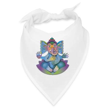 Glücksbringer Ganesha - Bandana - Weiß - Vorne