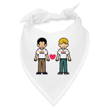 Gleichgeschlechtliche Partnerschaft Lgbt Herz - Bandana - Weiß - Vorne