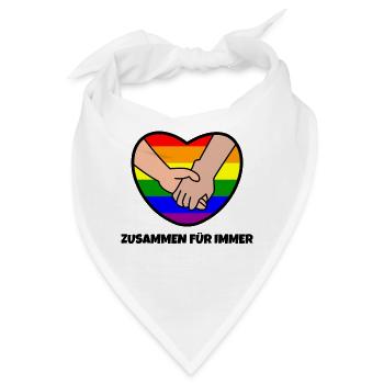 Homo Lgbt Herz Beziehung Regenbogen Statement - Bandana - Weiß - Vorne
