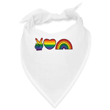 Regenbogen Herz Gleichberechtigung Lgbt Homo - Bandana - Weiß - Vorne
