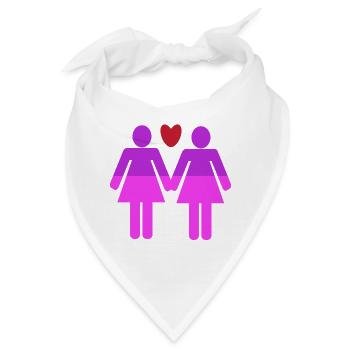 Lgbt Herz Gleichgeschlechtliche Partnerschaft - Bandana - Weiß - Vorne