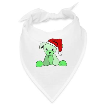Weihnachtshund Christmas Dog - Bandana - Weiß - Vorne