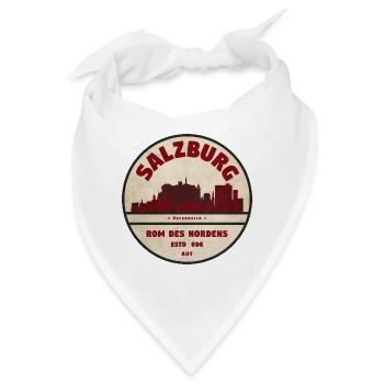 Salzburg Skyline Vintage Kreislogo - Bandana - Weiß - Vorne