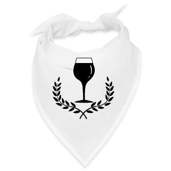 Weinglas mit Lorbeerkranz - Bandana - Weiß - Vorne