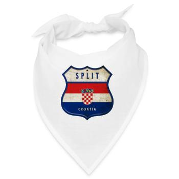 Split Kroatien Flaggen Wappen Design - Bandana - Weiß - Vorne