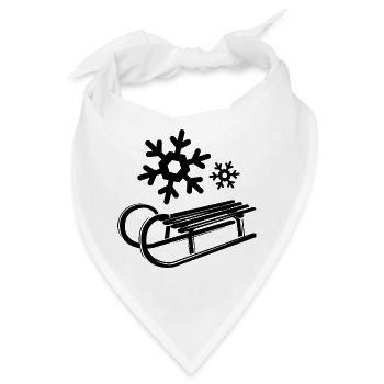 Schnee Schlitten Eiskristalle Schneeflocken Winter - Bandana - Weiß - Vorne