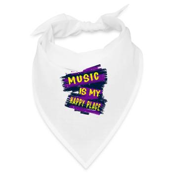Musik ist mein Lieblingsplatz - Bandana - Weiß - Vorne