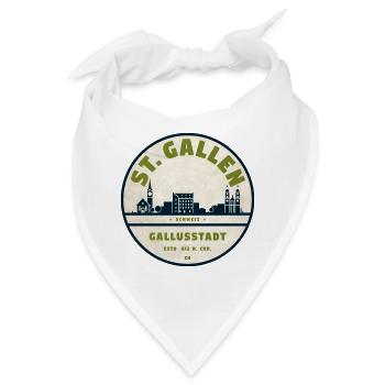 St Gallen Gallusstadt Emblem - Bandana - Weiß - Vorne