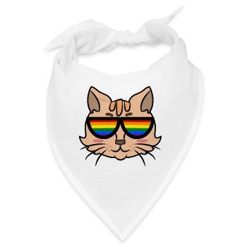 Cool Katze Lgbt Lesbisch Gleichberechtigung Homo - Bandana - Weiß - Vorne