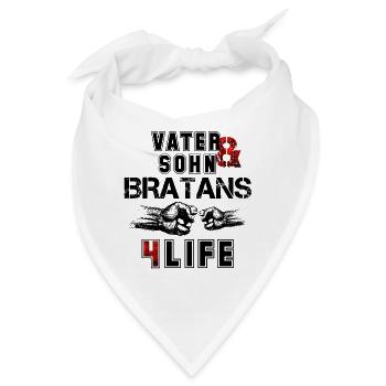 Vater und Sohn Bratans fürs Leben Geschenk - Bandana - Weiß - Vorne