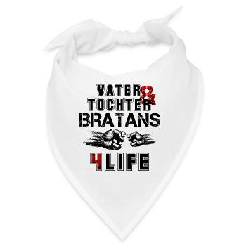 Vater und Tochter Bratans fürs Leben Geschenk - Bandana - Weiß - Vorne