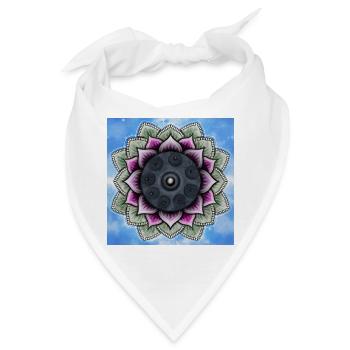 Handpan mit Lotusblume - Bandana - Weiß - Vorne