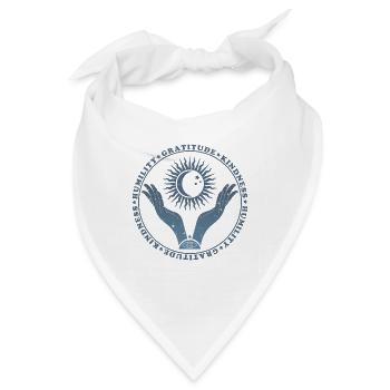 Demut - Dankbarkeit - Freundlichkeit - Boho Design - Bandana - Weiß - Vorne