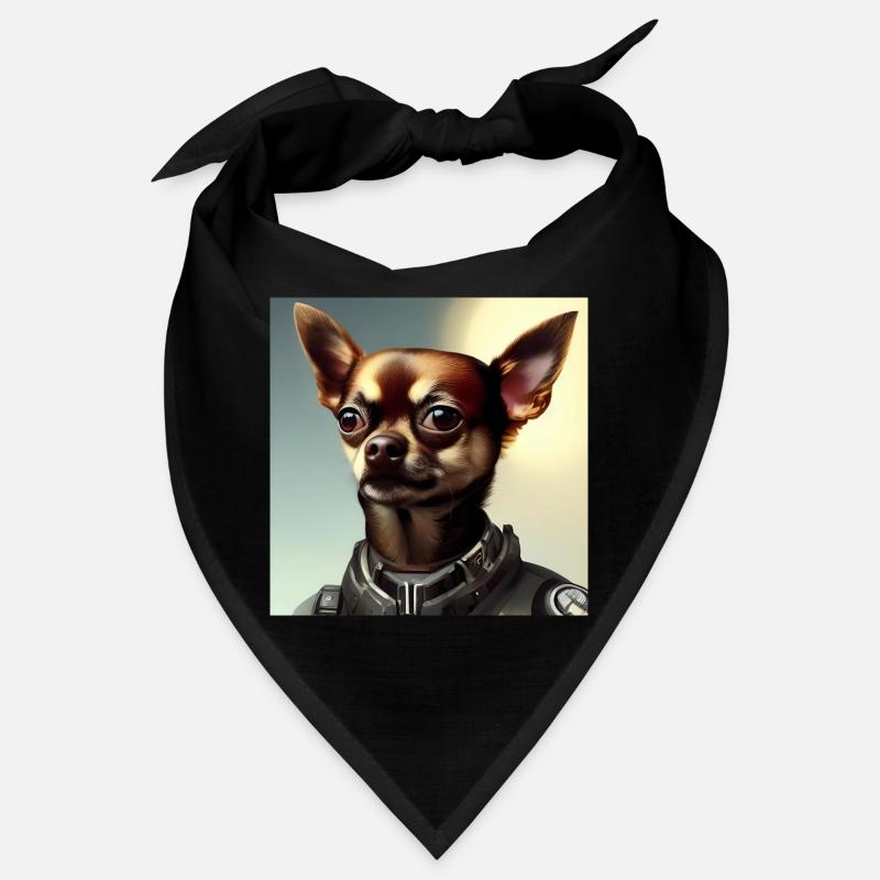 Brown Chihuahua in uniform Bandana