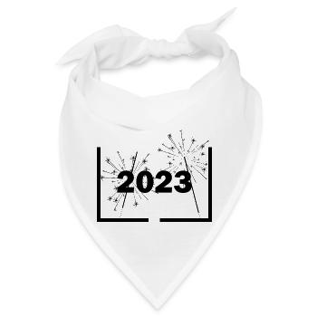 Silvester Neujahr 2023 - Bandana - Weiß - Vorne