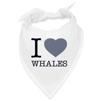 I LOVE WHALES - Bandana - Weiß - Vorne