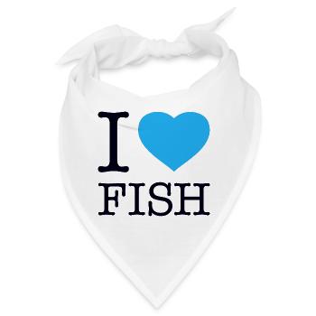 I LOVE FISH - Bandana - Weiß - Vorne