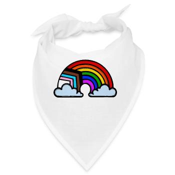 Lgbt Homo Regenbogen Gleichberechtigung Beziehung - Bandana - Weiß - Vorne