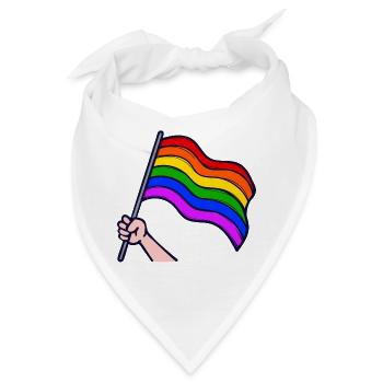 Regenbogenfahne Lgbt Homosexuell Sexualität - Bandana - Weiß - Vorne