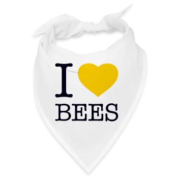 I LOVE BEES Bienen - Bandana - Weiß - Vorne