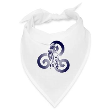 Raben-Triskel-Hintergrund - Bandana - Weiß - Vorne
