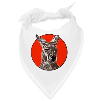 Kängurukopf Grafik – Australien Tier Design - Bandana - Weiß - Vorne