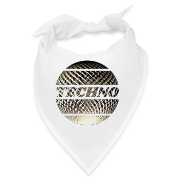 Techno Diskokugel gold - Bandana - Weiß - Vorne