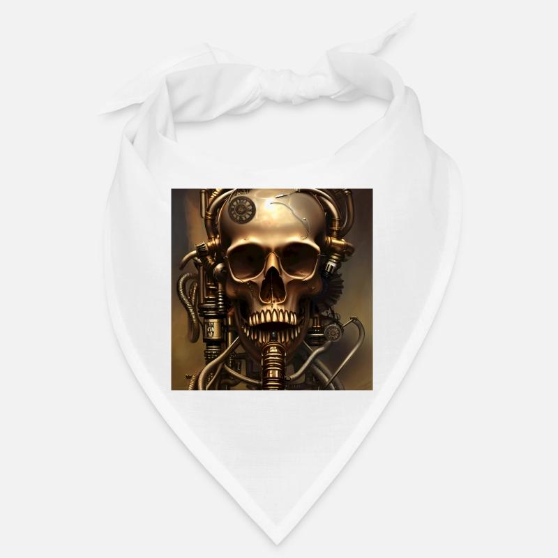Superbe crâne steampunk doré Bandana