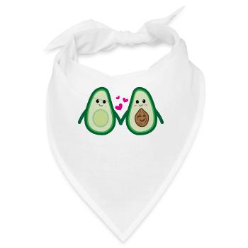 Avocado Herz Elternteil Schwangerschaft Schwanger - Bandana - Weiß - Vorne