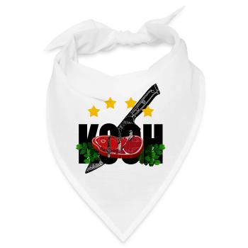 4 Sterne Koch Kochmesser Fleisch Petersilie - Bandana - Weiß - Vorne
