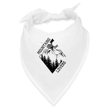 Bergliebhaber - Dotwork Tattoo Kunst - Bandana - Weiß - Vorne