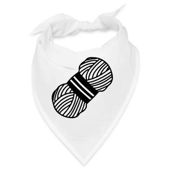 Wolle knoten oder häkeln - Bandana - Weiß - Vorne