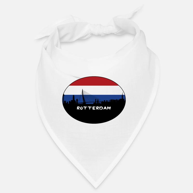 Rotterdam Pays-Bas Drapeau Skyline Silhouette Trav Bandana