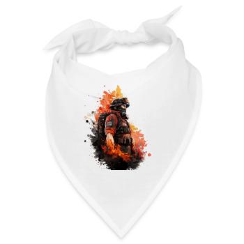 Helden in Uniform: Feuerwehrmann - Bandana - Weiß - Vorne