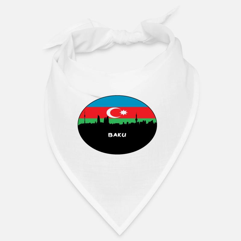 Bakou Azerbaïdjan Drapeau Skyline Silhouette Travel Bandana