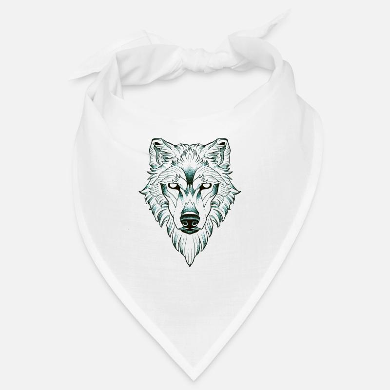Symmetrical wolf dotwork Bandana